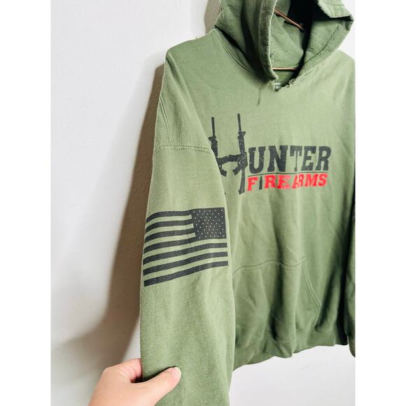 GRUNT STYLE Green Hunter Firearms logo Army Military Green Hoodie Mens sz XXL - Picture 11 of 11